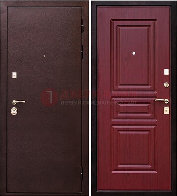 Бордовая входная дверь с порошковым окрасом ДП-36 в Луге