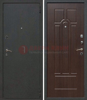 Черная металлическая дверь с порошковым окрасом ДП-47 в Луге