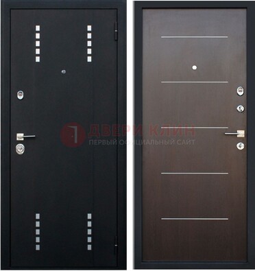 Черная металлическая дверь с порошковым окрасом ДП-62 в Луге