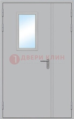 Белая входная противопожарная дверь со стеклянной вставкой ДПП-10 в Волжском