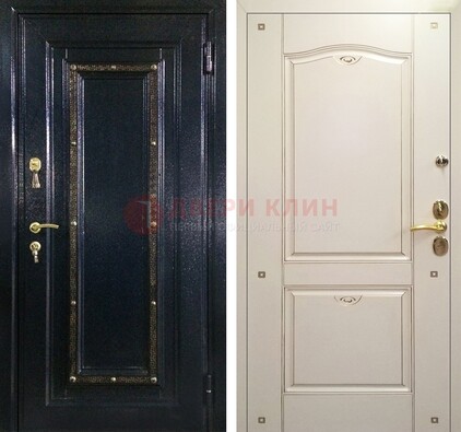 Парадная дверь с золотистым декором ДПР-3 в квартиру в Луге