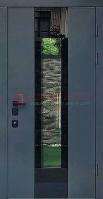 Современная дверь со стеклом для коттеджа ДС-40 в Луге