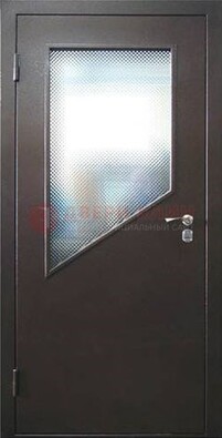 Стальная дверь со стеклом ДС-5 в кирпичный коттедж в Луге