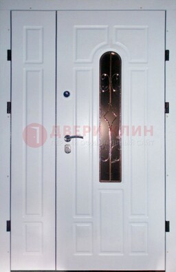 Входная дверь Винорит со стеклом в белом цвете ДСК-277 в Луге