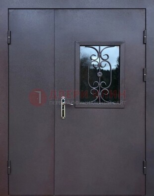 Тамбурная дверь Порошок со стеклом и ковкой ДТМ-48 в Луге