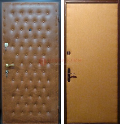 Желтая железная дверь с винилискожей ДВ-2 в Луге