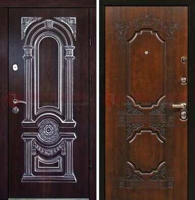 Железная дверь с виноритом в цвете Итальянский орех ДВТ-103 в Луге