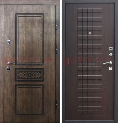 Входная резная дверь Итальянский орех с виноритом МДФ Махагон ДВТ-117 в Луге