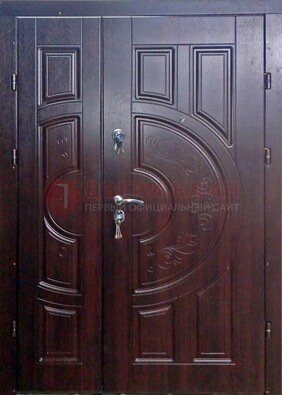 Металлическая филенчатая дверь с виноритом и МДФ Беленый дуб ДВТ-145 в Луге