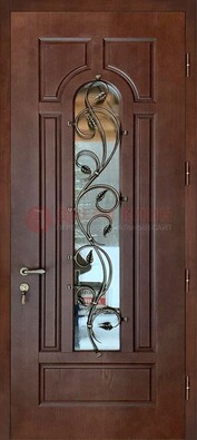 Железная дверь в цвете Итальянский орех с виноритом и МДФ Беленый дуб ДВТ-158 в Луге