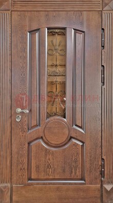 Входная дверь с виноритом и стеклом ДВТ-161 в Луге