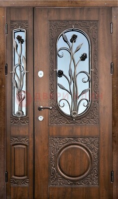 Железная дверь с виноритом и ковкой ДВТ-180 в Луге