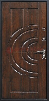 Коричневая железная дверь с виноритом ДВТ-18 в Луге