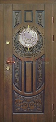 Одностворчатая входная дверь с виноритом и стеклом ДВТ-193 в Луге
