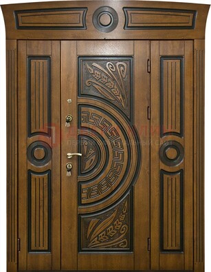 Парадная входная дверь с виноритом и узором ДВТ-194 в Луге