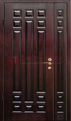 Коричневая металлическая дверь с виноритом ДВТ-20 в Луге
