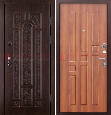 Темная металлическая дверь с виноритом и узором ДВТ-224 в Луге