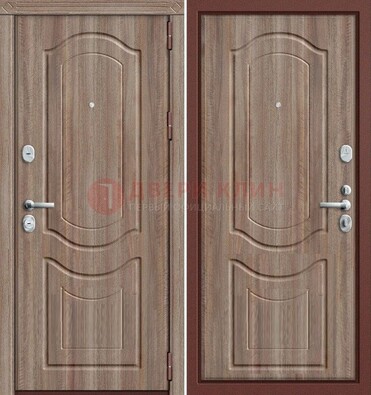 Коричневая металлическая дверь с виноритом ДВТ-26 в Мурманске