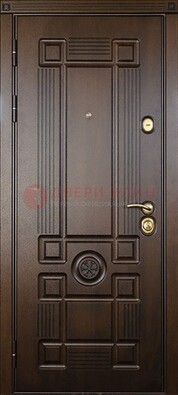 Темная железная дверь с виноритом и рисунком ДВТ-27 в Луге