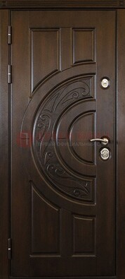 Темная стальная дверь с виноритом и рисунком ДВТ-28 в Луге
