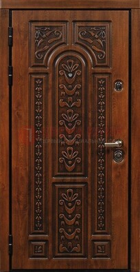 Коричневая входная дверь с виноритом ДВТ-32 в Луге