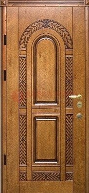 Коричневая железная дверь с виноритом ДВТ-33 в Луге
