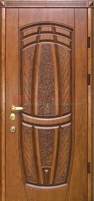 Коричневая металлическая дверь с виноритом ДВТ-34 в Луге