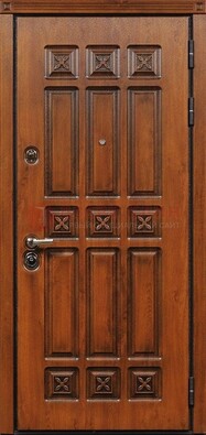 Коричневая стальная дверь с виноритом ДВТ-36 в Луге