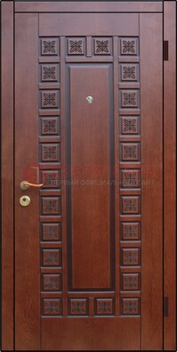 Коричневая стальная дверь с виноритом ДВТ-40 в Луге