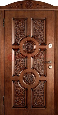 Коричневая входная дверь с виноритом ДВТ-41 в Луге