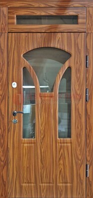 Коричневая классическая входная дверь с виноритом ДВТ-66 в Луге