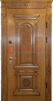 Коричневая железная дверь с виноритом Золотой дуб ДВТ-67 в Долгопрудном
