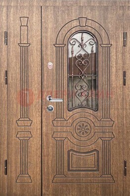 Железная классическая дверь с терморазрывом и рисунком ДВТ-77 в Луге