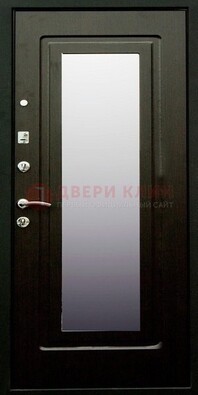 Черная металлическая дверь с зеркалом ДЗ-37 в Луге