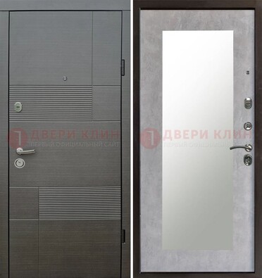 Темная входная дверь с МДФ панелью Венге и зеркалом внутри ДЗ-51 в Луге
