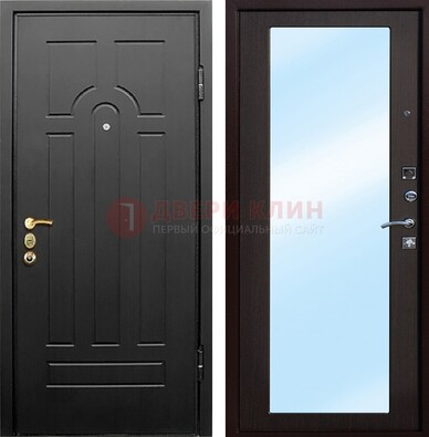 Входная металлическая филенчатая дверь с зеркалом ДЗ-59 в Луге