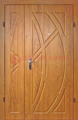 Полуторная металлическая дверь с МДФ золотой дуб ПЛ-17 в Луге